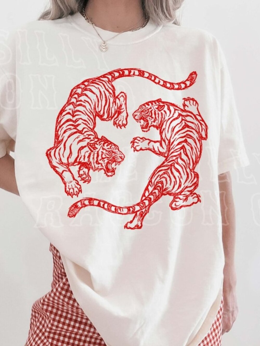 Fighting Tigers Tee Vintage Tattoo Art Graphic Shirt